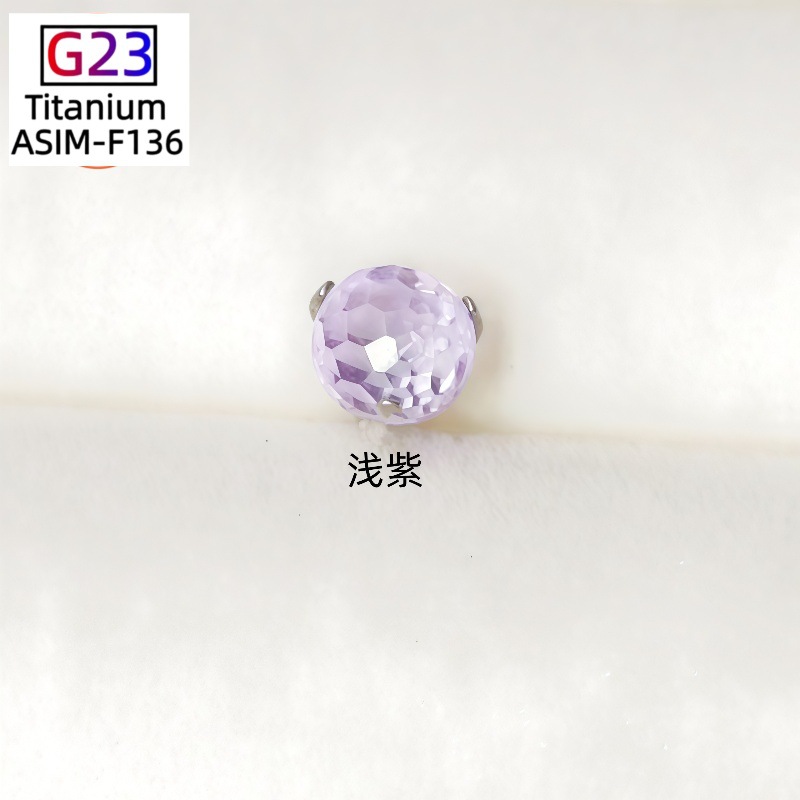 G23 Titanium Three-Claw Small Light Bulb Flash Ball Zircon Ball Earring Cartilage Stud Ear Bone Nail Piercing Jewelry detail image 8