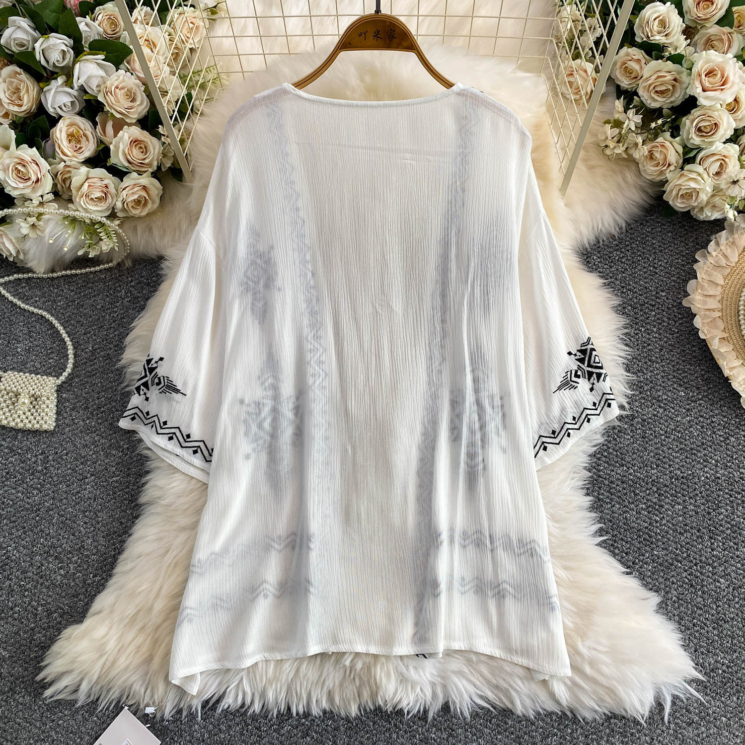 Women's Long Sleeve Cardigan Jacket Vacation Style Sun Protection Loose Top Breathable Chic Embroidered Retro 2026 New_ecoleips.com
