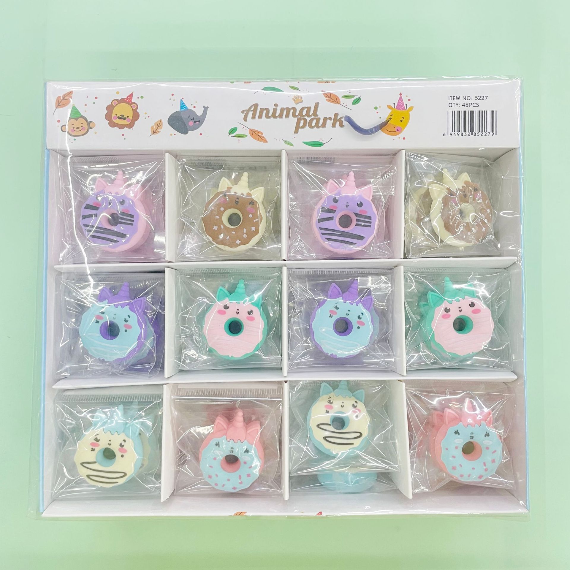 Borrador de unicornio de dibujos animados Borrador de donut creativo lindo estudiante de escuela primaria Premio papelería de alimentos borrador de lápiz