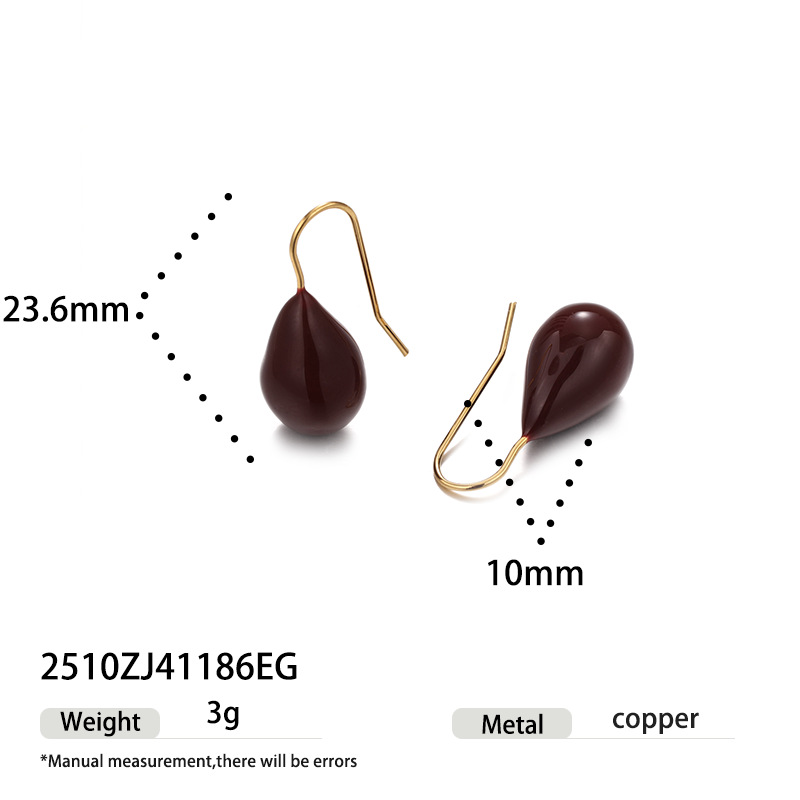 Europa y los Estados Unidos retro alta sensación de goteo de aceite a mano colgante de goteo de agua simple versátil viaje de otoño y invierno estilo de orejas de calidad