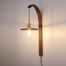 日式侘寂风插座复古文艺胡桃木色民宿楼梯客厅背景墙卧室床头壁灯