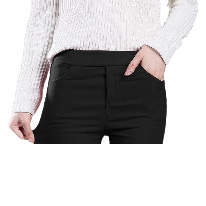 Leggings gruesos con forro polar para mujer, pantalones pitillo ajustados, pantalones cálidos para otoño e invierno 2025.