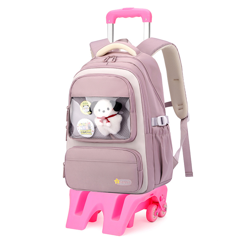 Mochila de tracción de peces naturales para estudiantes de primaria de grado 3 - 6 estudiantes de secundaria de gran capacidad pueden subir escaleras para desmontar la tracción del estudiante