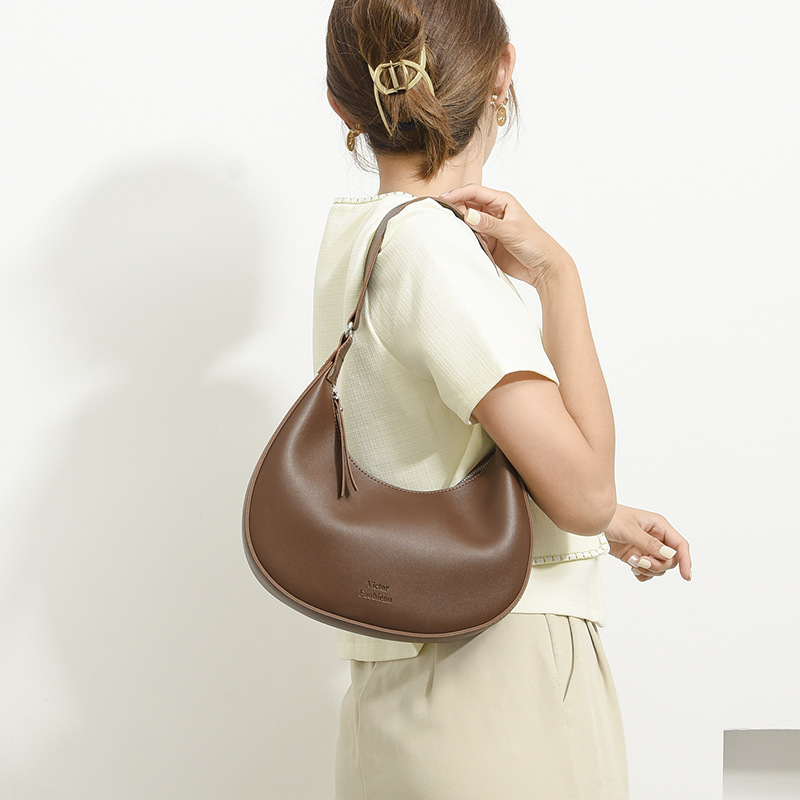 Cross-Border Niche Design Bag for Women, New Trendy Simple and Unique Crescent Bag, Internet Celebrity Versatile Handbag, Shoulder Bag, Underarm Bag