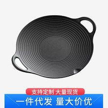 铸铁煎锅烧烤盘燃气灶电磁炉烤肉盘烤盘铸铁无涂层韩式户外烤肉锅