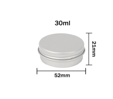 Caja de aluminio roscada de 30g, caja de aluminio sellada, empaque de crema cosmética, frasco de aluminio pequeño, frasco vacío pequeño, frasco