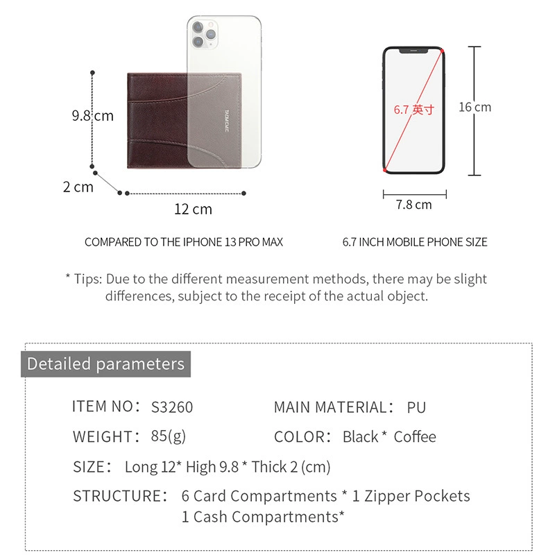 (Cross-border trading), polyurethane short ultra thin wallet, card holder