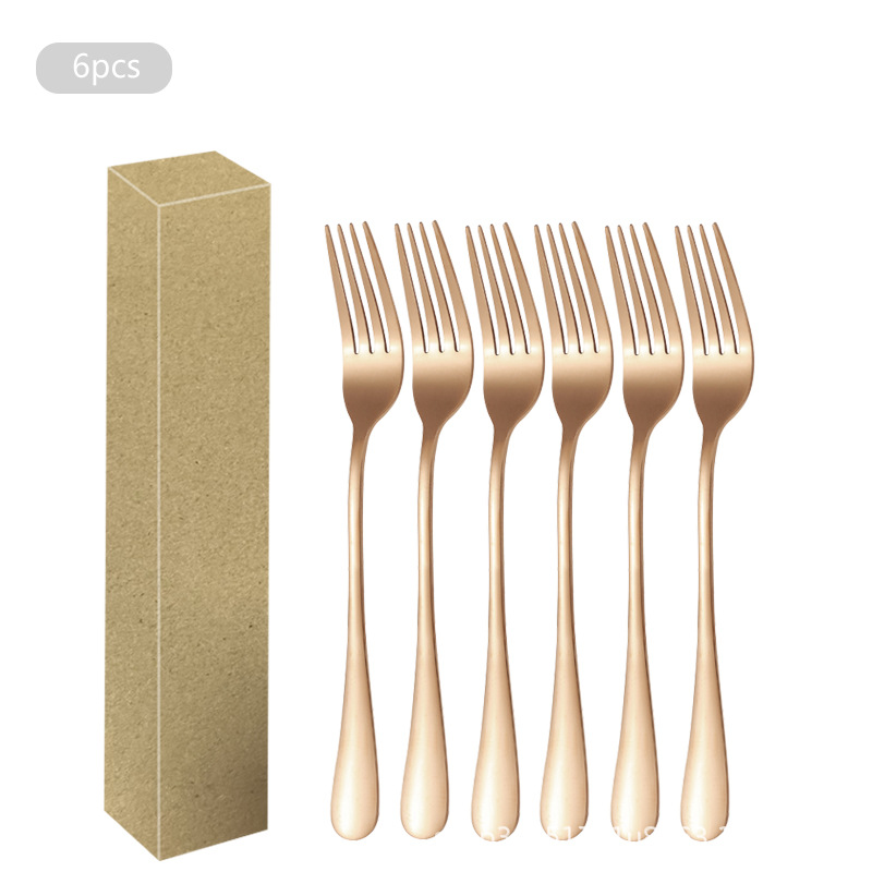 1010 Acero inoxidable 6 paquetes Cuchillo de mesa Cuchillo de carne Cuchara de comida occidental Cuchara Cuchara de postre Juego de vajilla de alta gama para hotel