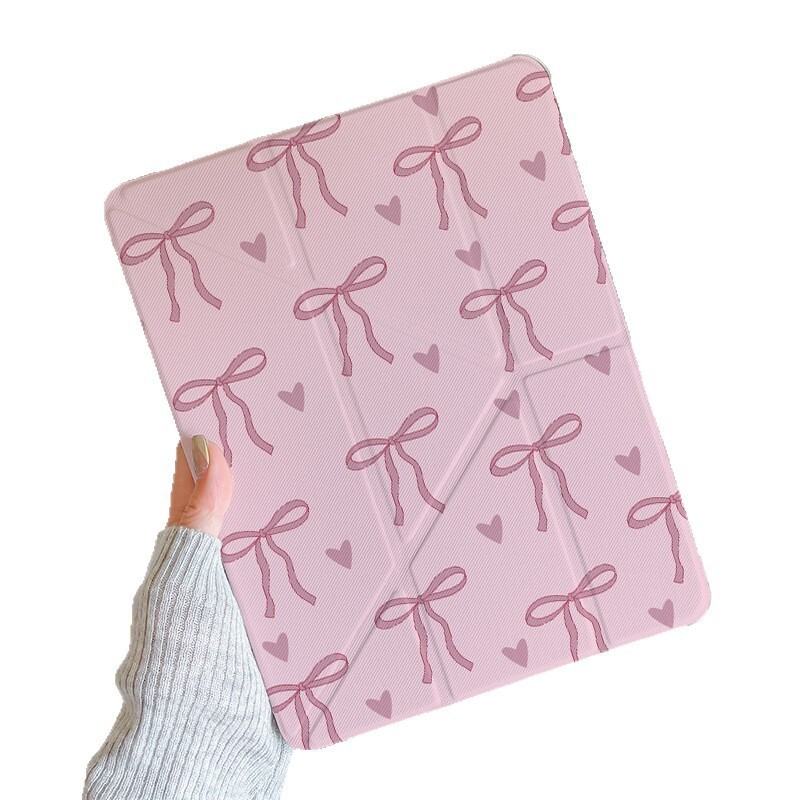 Con bolígrafo, cubierta de protección de patrón de arco pintado y plegado para Apple iPad, cubierta de placa plana de absorción anti-caída