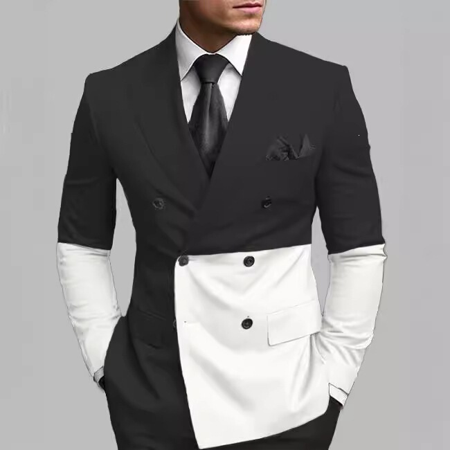 New men's printed blazer with side slits at the back, urban fashion slim-fit casual blazer New men's printed blazer with side slits at the back, urban fashion slim-fit casual blazer