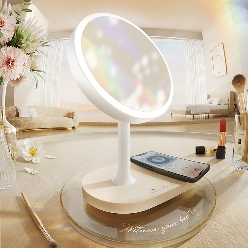 카드 개구리 RG-M308 스마트 메이크업 거울 빛 휴대 전화 무선 충전 데스크톱 LED 빛 채우기 조명 드레싱 거울