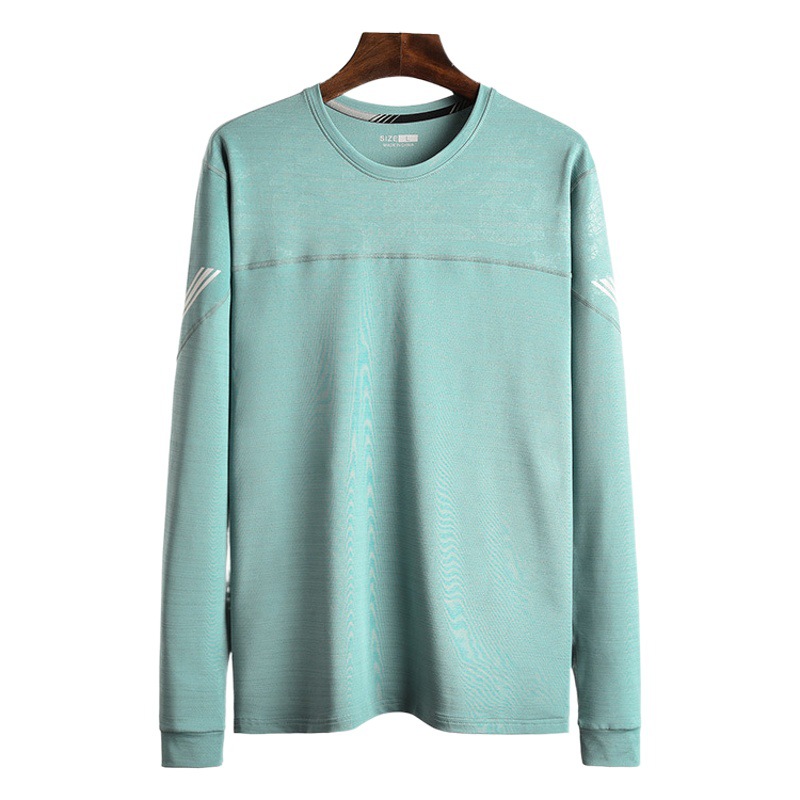 El otoño y el invierno de los hombres de deportes camiseta superior al aire libre de la aptitud de secado rápido de manga larga estiramiento suelto más tamaño en la acción al por mayor A