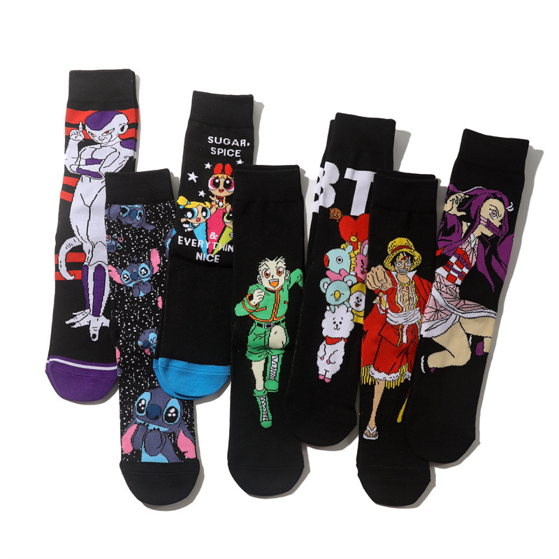Men's Wholesale Trendy Socks Female Animation Cartoon Cotton Socks Comic Male Medium Tube Pirate Socks-5PRS 28 O1CN01qhDimo1TrjeDssxWD !!1004802436 0 cib