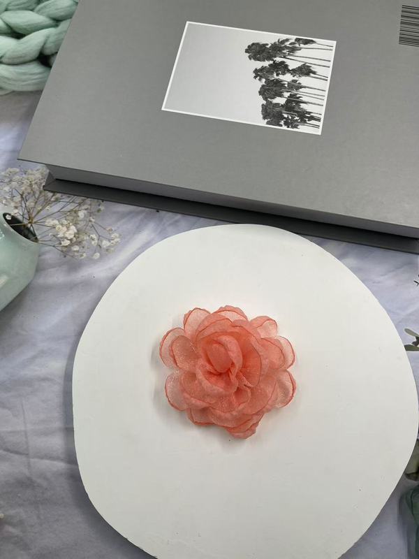 Caro同款烤边布艺花朵9cm立体烧边花朵diy发饰鞋帽胸花饰品配件|undefined