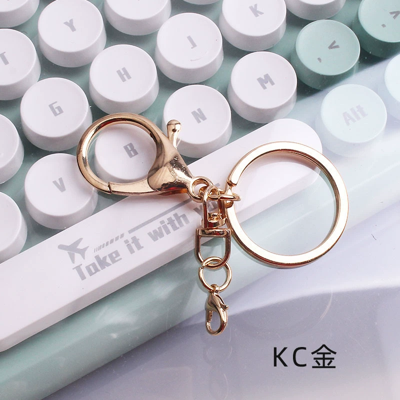 Metal Keychain Set, 3-Piece Golden Key Rings with Lobster Clip, Assorted Colors