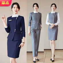 2025秋冬新品长袖职业西装套装女气质西服酒店前台接待经理工作服