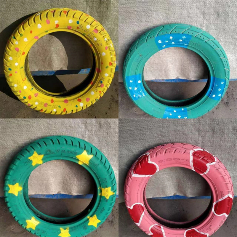 Creative Children's Craft Tire Crafts Painted Art Waste Modeling Kindergarten Renovation Graffiti Old Flower Pots