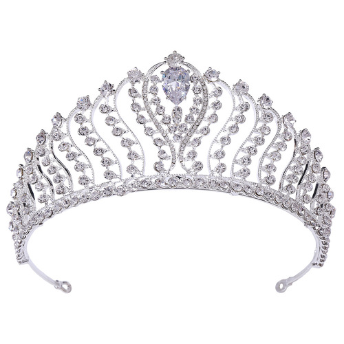 Bridal jewelry European high-end zircon crown bridal wedding dress tiara Princess birthday rhinestone crown