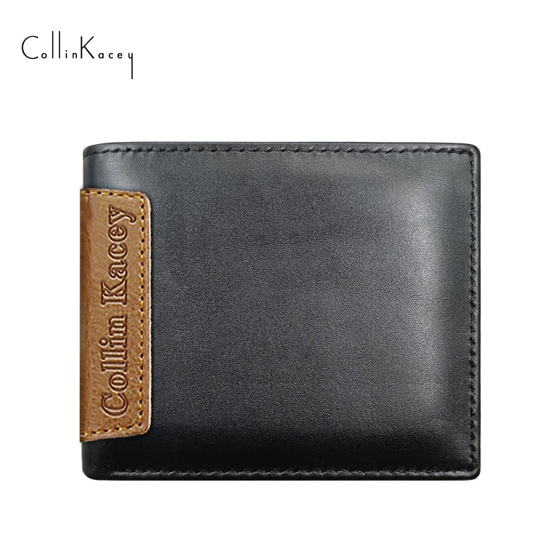 Retro leather wallet, short card holder, city style, top‑layer cowhide, compact 13×11×3.5 cm