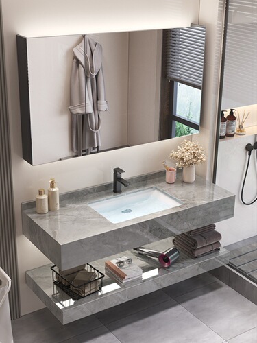 Simple bathroom cabinet combination glossy slate ceramic basin bathroom washbasin washbasin bathroom set
