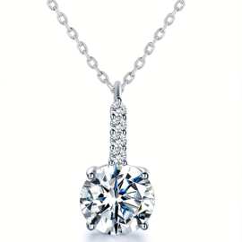 现货批发吊坠项链四爪圆锁骨链方锆铜镀金首饰女金项链吊坠