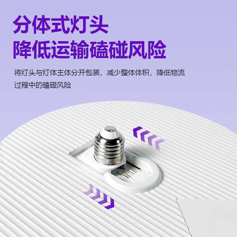 Fábrica directa LED lámpara de cristal disco volador lámpara de dormitorio doméstica sala de estar lámpara tricolor e27 lámpara de ahorro de energía