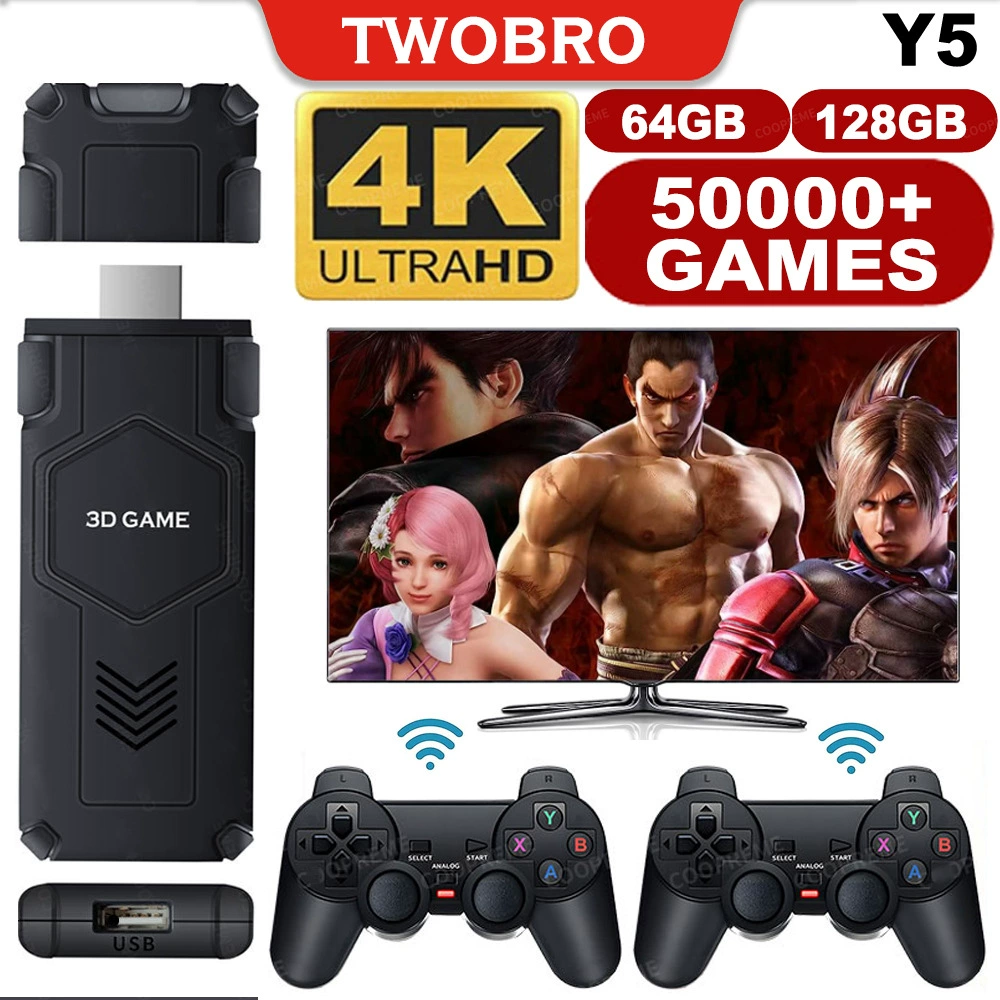 Игровая приставка Y5 HD 4K для дома, HDMI TV, PSP-эмулятор, 2.4G, двухместная