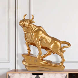 牛势摆件运势如虹家居客厅办公室书桌酒柜房装饰品招财炒股股市牛