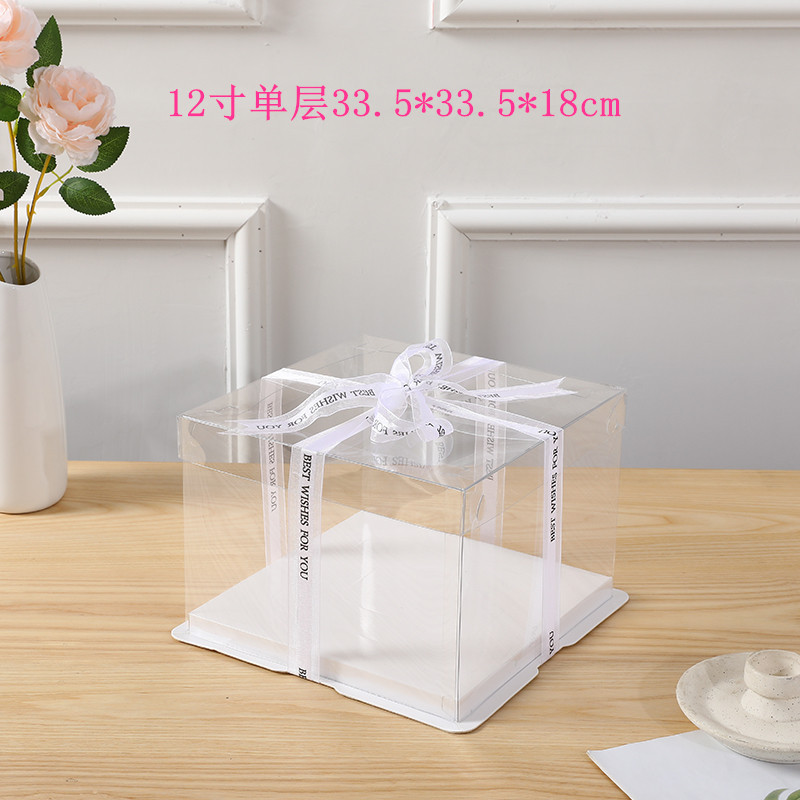 Caja de pastel de cumpleaños transparente 4 pulgadas 8 pulgadas 4 pulgadas 6 pulgadas 8 pulgadas 10 pulgadas 12 pulgadas Caja de embalaje de horneado procesamiento personalizado