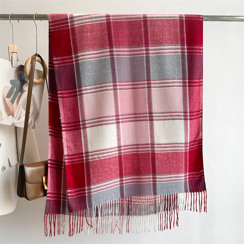 Scarf Classification Women's Business Classic Style Color Block Imitation Cashmere Scarf