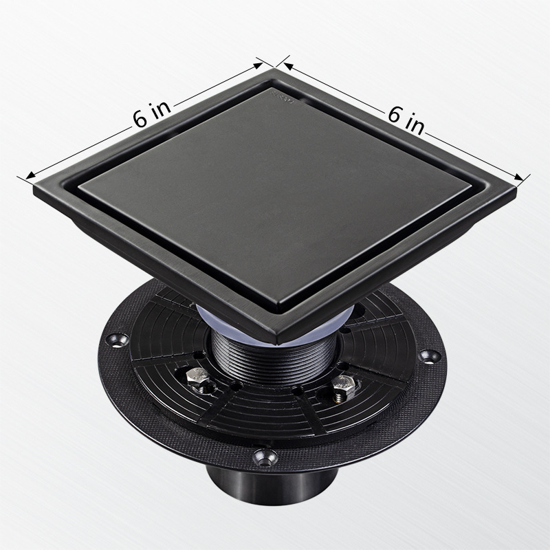 Cruz-frontera Yama 304 hijo Acero inoxidable piso drenaje cuadrado malla invisible cinturón brida americano desodorante 4in6 pulgadas al por mayor