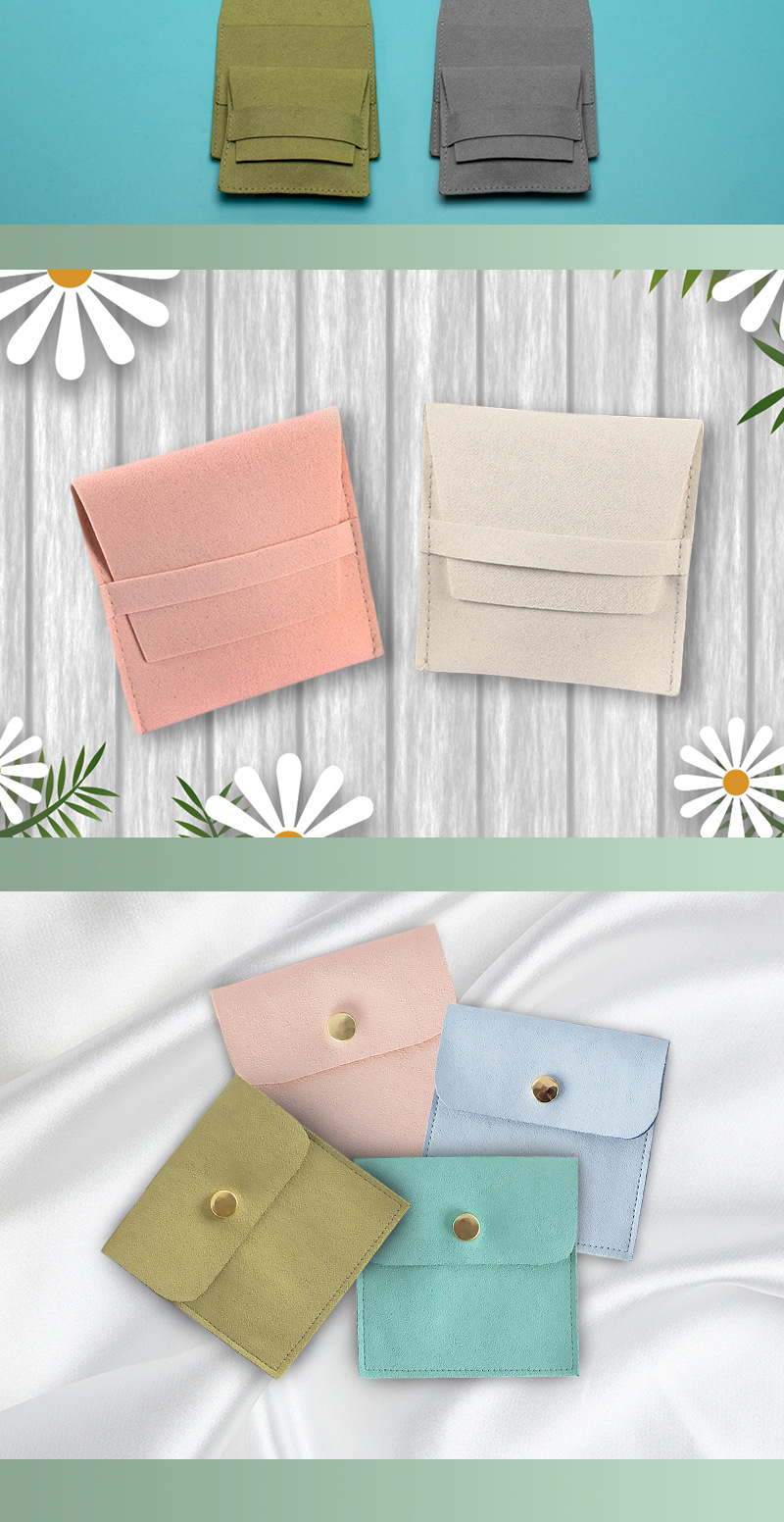 Simple Style Solid Color Flannel Jewelry Packaging Bags display picture 1