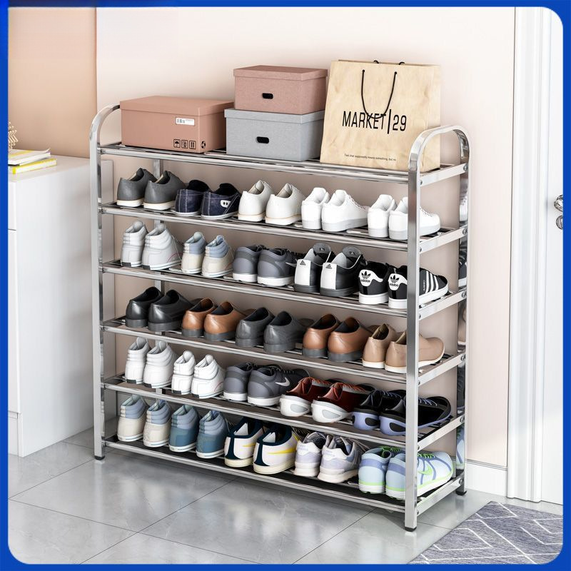 Multifunctional Stainless Steel Shoe Rack, Household Hardware Shoe Cabinet, Bathroom Entrance Shoe Rack, Rental House Bathroom Storage Rack