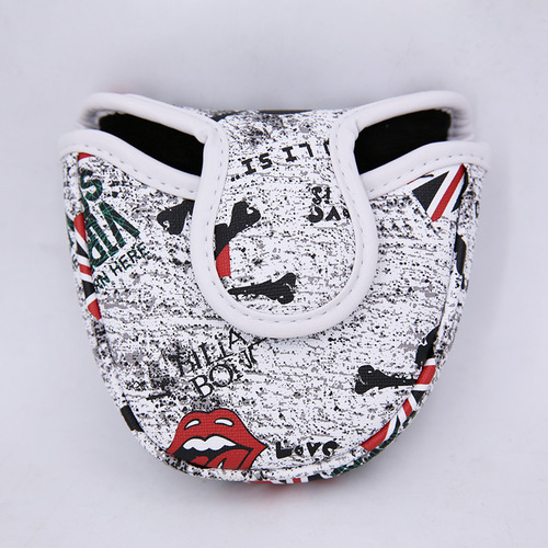 Foreign trade e-commerce golf putter cover wholesale PU leather magnet closed semicircular square style protective cover manufacturer