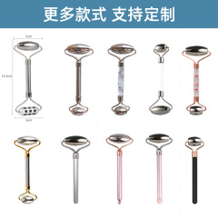 廠家批發雙頭不鏽鋼滾輪按摩器面部滾輪按摩器美容棒加印logo
