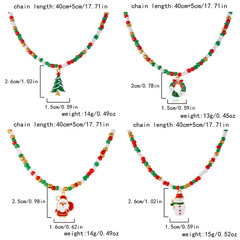 欧米の人気クリスマスネックレスサンタクロース雪だるまクリスマスツリーペンダント米珠ネックレスクリスマスプレゼント