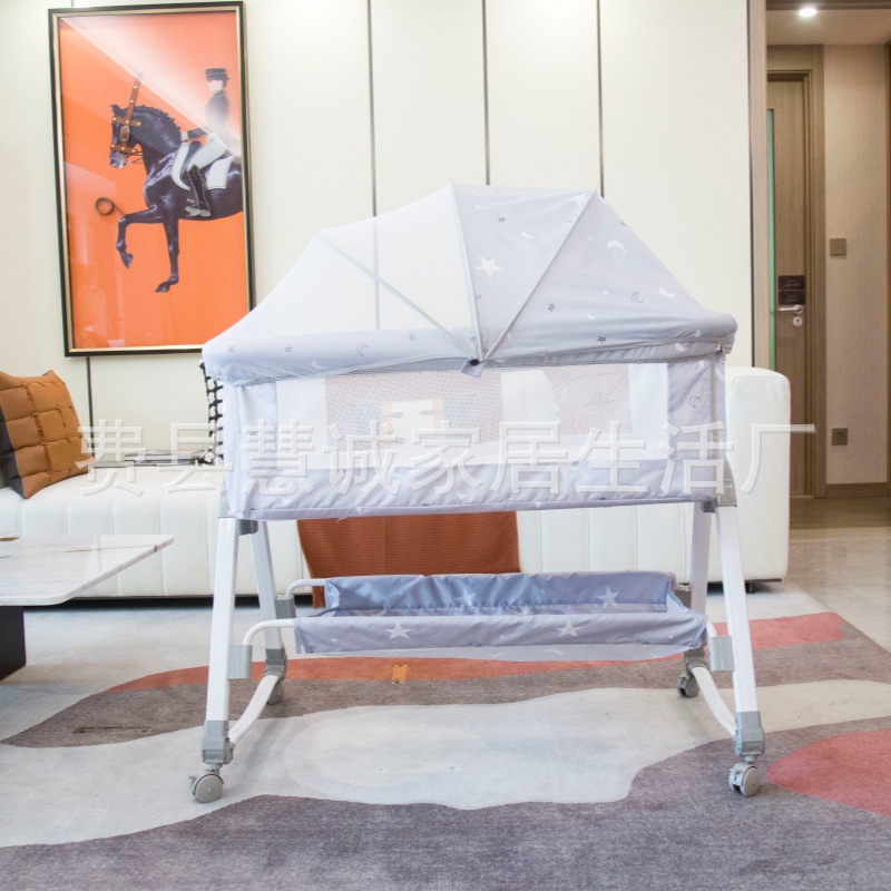婴儿床可移动多功能便携式宝宝床可折叠摇篮床新生儿拼