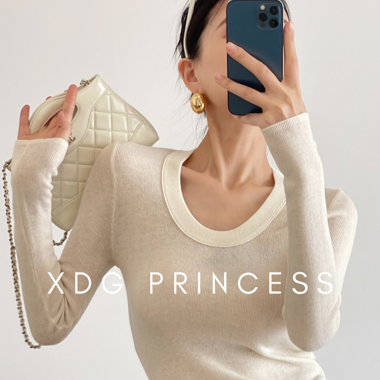 Jinyia Clothing Factory/U-Neck Long-Sleeved Knitwear Autumn and Winter Women's 30% Wool Pullover Sweater Slim-Fit Wool Base Shirt