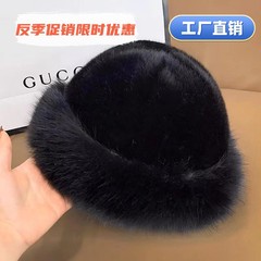 蒙古帽女秋冬季棉帽保暖蒙古帽显脸小百搭护耳东北水桶毛绒盆帽