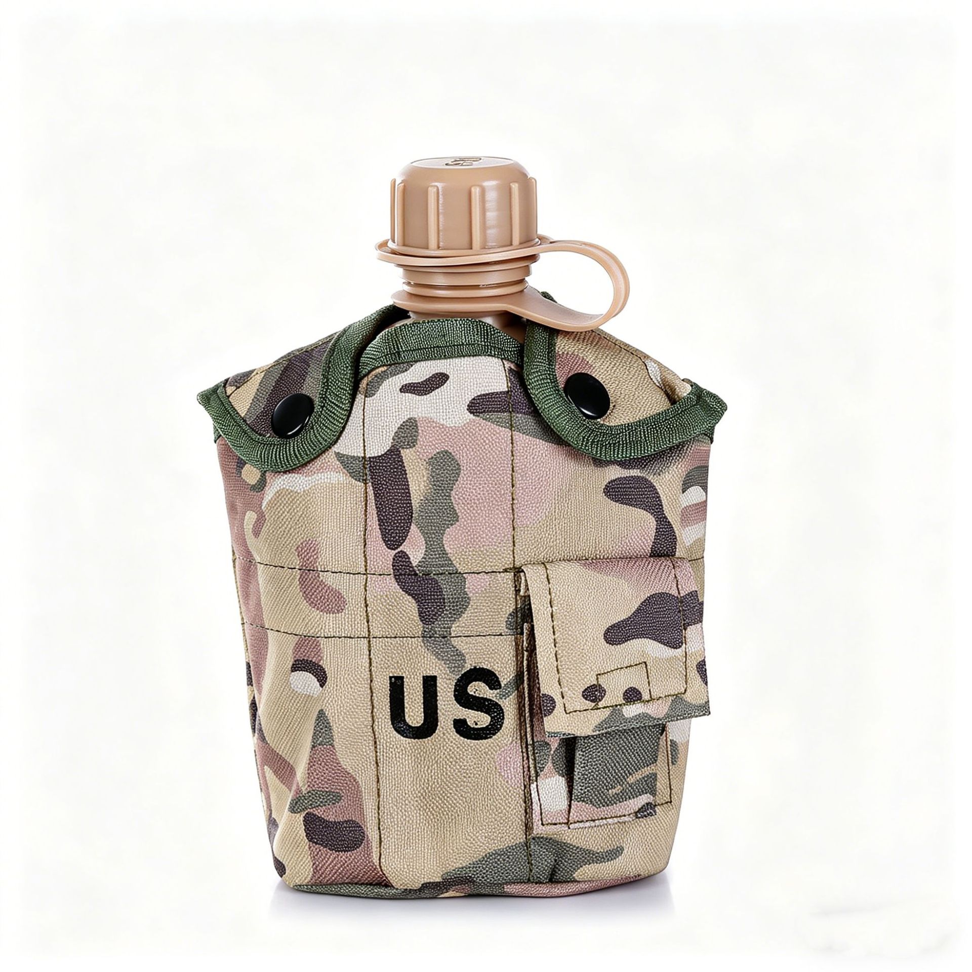 Conjunto táctico de hervidor de agua 1l de gran capacidad, interior de grado alimenticio, excursión de campamento de montañismo al aire libre US bolsa de agua al aire libre de plástico