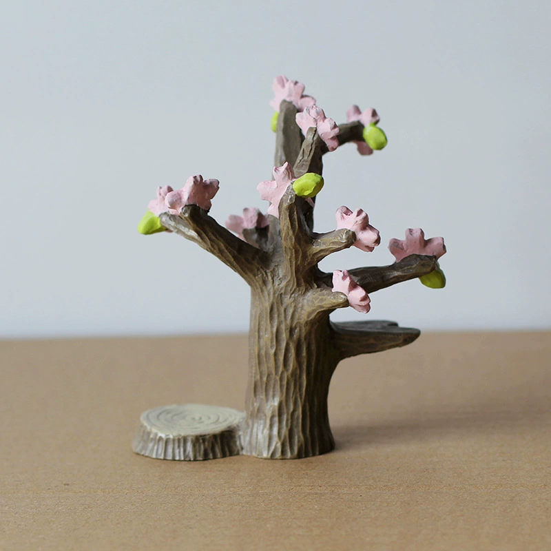 Японский стиль лотос cherry blossoms газон большое дерево цветы ствол забавные handmade украшения из смолы микро ландшафт настольная игрушка маленькие украшения