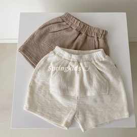 M·H韩国童装儿童夏季新款韩版小众面料小口袋短裤小童夏季裤