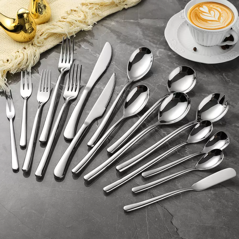 月光系列刀叉勺不锈钢餐具加厚西餐牛排刀叉酒店用品分餐勺汤勺子
