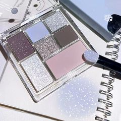 2023年新款七色眼影盤大地色珠光啞光彩妝眼影亮晶晶閃粉眼影