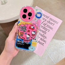 英文比基尼kt猫适用iPhone16promax苹果14手机壳13新款15磁吸支架