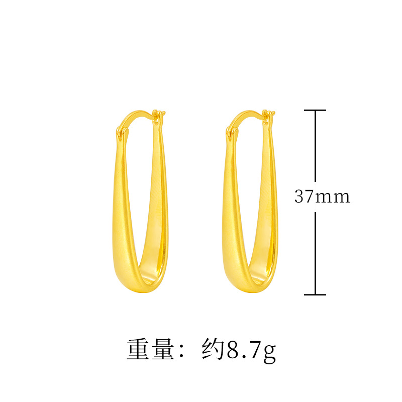 En FORMA DE U gota de agua diseño pendientes de las mujeres pendientes de oro imitación simple todo partido geométrico aleación de cobre moda elegante al por mayor