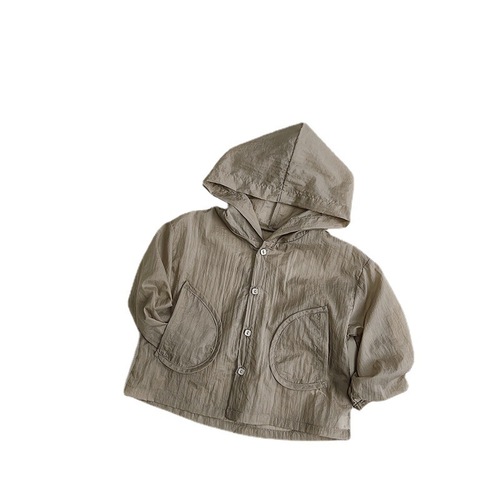 Fried and cool children's air-conditioned shirts, boys' summer clothes, light and breathable sun protection clothes, girls' Japanese and Korean style jackets, trendy children's clothes