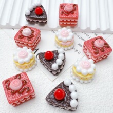 仿真食玩奶油蛋糕树脂配件diy奶油胶创意发饰 过家家摆件吊坠装饰