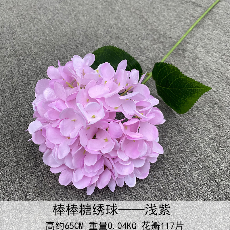 Nuevo en 2025, Decoración de Flores de Hortensia Individual en Forma de Piruleta, Recomendado para Decoración de Salones de Boda, Hoteles y Hogares, Diseño de Arreglos Florales, Decoración Suave