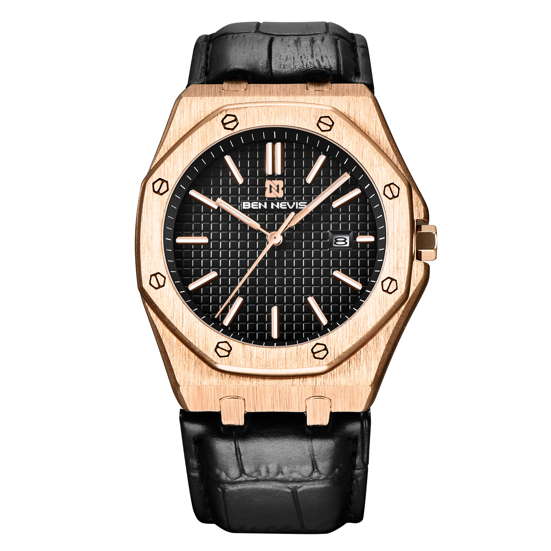 Reloj de cuarzo de alta gama para negocios, reloj multifuncional para hombre con correa de acero, reloj de moda de aleación de alta gama para hombre, modelo BN3018G.